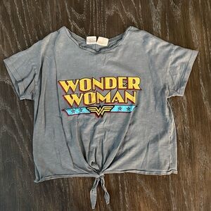 Wonder Woman Tie-Front Graphic Tee